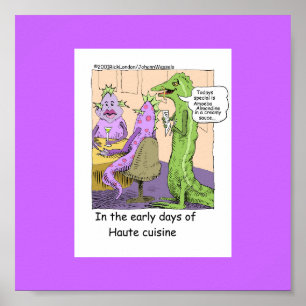 Frühe Tage des Essens außer Haus Lustige Poster