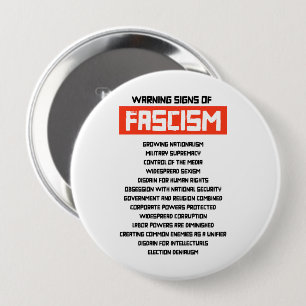 Frühe Warnsignale des Faschismus Button