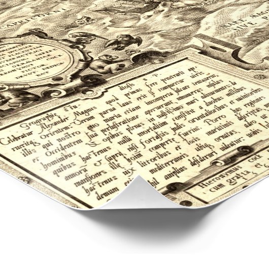 Frühe Weltkarte von Amerika und Atlantik Poster (Ecke)