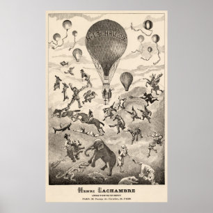 Frühe Werbung BALLON Hersteller-Henri Lachambre Poster