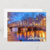 Früher Abend in Amsterdam, Niederlande Postkarte (Vorne/Hinten)