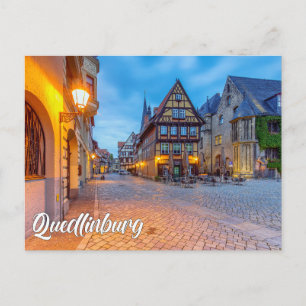 Früher Abend in Quedlinburg, Deutschland Postkarte