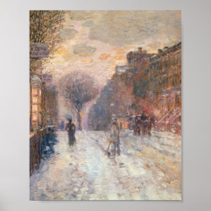 Früher Abend nach Schneefall (Hassam 1906) Poster