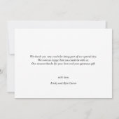 FRÜHER DANKFUL White Wedding Danke FOTO Karte (Rückseite)