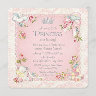 Früher einmal Princess Baby Dusche Einladung