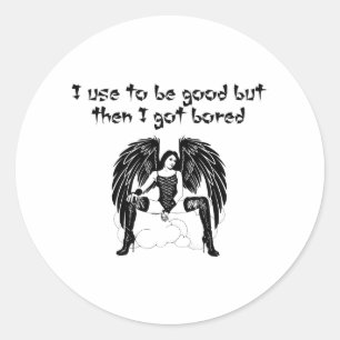 Früher gut schlecht Angel Original Art Runder Aufkleber