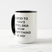 Früher hatte ich Dyslexie-Schwarztext-Kaffee Tasse (Vorderseite Links)