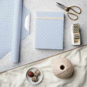 Früher Herbst Polka Dots Mikro Staubblau Geschenkpapier