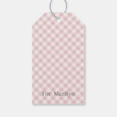 Früher Herbst-Retro-Gingham | Gedämpfte Rose Geschenkanhänger (Rückseite)