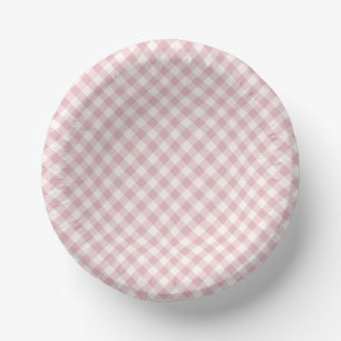 Früher Herbst-Retro-Gingham Gedämpfte Rose Pappteller