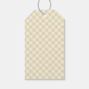 Früher Herbst-Retro-Gingham Goldenes Weizen Geschenkanhänger