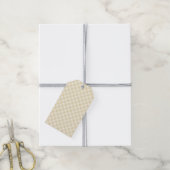 Früher Herbst-Retro-Gingham | Goldenes Weizen Geschenkanhänger (Mit Garn)