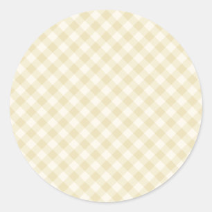 Früher Herbst-Retro-Gingham   Goldenes Weizen Runder Aufkleber