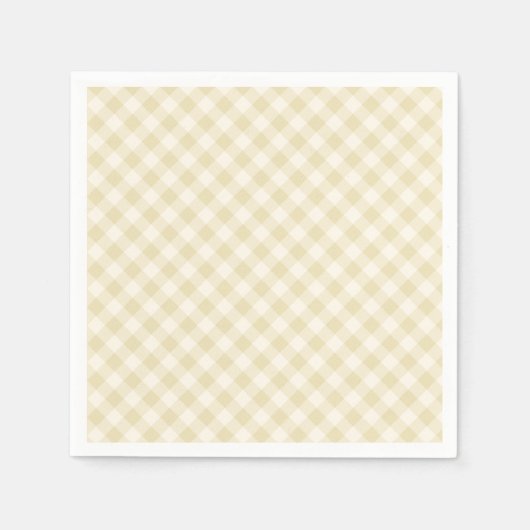 Früher Herbst-Retro-Gingham | Goldenes Weizen Serviette (Vorderseite)