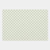 Früher Herbst-Retro-Gingham | Sanftes Oliv Geschenkpapier Set (Vorderseite)
