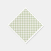 Früher Herbst-Retro-Gingham | Sanftes Oliv Serviette (Ecke)