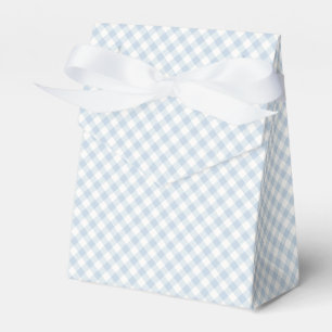 Früher Herbst-Retro-Gingham   Staubblau Geschenkschachtel
