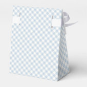 Früher Herbst-Retro-Gingham | Staubblau Geschenkschachtel (Rückseite)