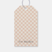 Früher Herbst-Retro-Gingham | Warmes Aprikot Geschenkanhänger (Rückseite)