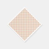 Früher Herbst-Retro-Gingham | Warmes Aprikot Serviette (Ecke)