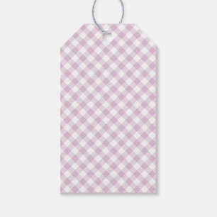 Früher Herbst-Retro-Gingham Warmes Lila Geschenkanhänger