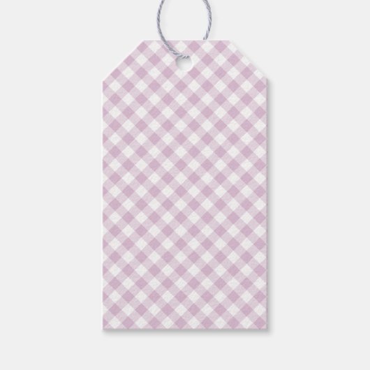 Früher Herbst-Retro-Gingham | Warmes Lila Geschenkanhänger (Vorderseite)