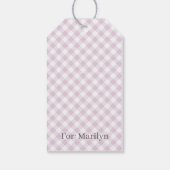 Früher Herbst-Retro-Gingham | Warmes Lila Geschenkanhänger (Rückseite)