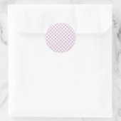 Früher Herbst-Retro-Gingham | Warmes Lila Runder Aufkleber (Tasche)