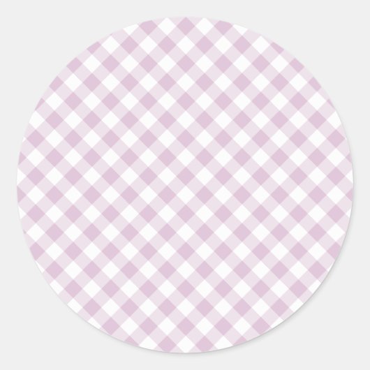 Früher Herbst-Retro-Gingham | Warmes Lila Runder Aufkleber (Vorderseite)