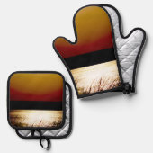 Früher Lake Sunset Ofenhandschuh & Topflappen-Set (Vorderseite/Rückseite)