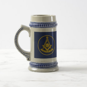 Früher Master Freemason Square und Compass Masonic Bierglas