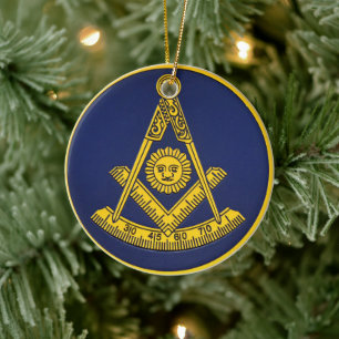 Früher Master Freemason Square und Compass Masonic Keramik Ornament