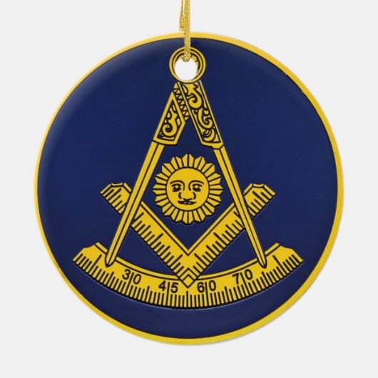 Früher Master Freemason Square und Compass Masonic Keramik Ornament (Hinten)