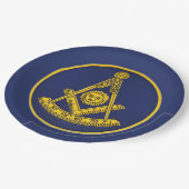 Früher Master Freemason Square und Compass Masonic Pappteller (Schrägansicht)