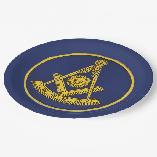 Früher Master Freemason Square und Compass Masonic Pappteller (Schrägansicht)