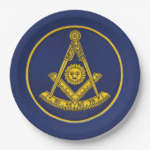Früher Master Freemason Square und Compass Masonic Pappteller (Vorderseite)