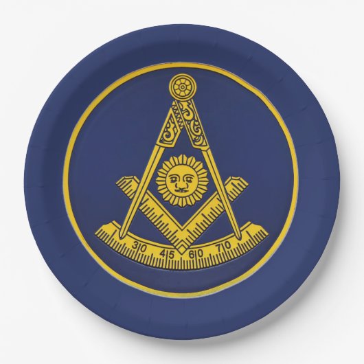 Früher Master Freemason Square und Compass Masonic Pappteller (Vorderseite)