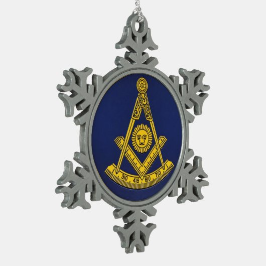 Früher Master Freemason Square und Compass Masonic Schneeflocken Zinn-Ornament (Links)