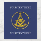 Früher Master Freemason Square und Compass Masonic Weinetikett (Einzelnes Label)