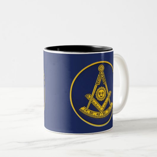 Früher Master Freemason Square und Compass Masonic Zweifarbige Tasse (VorderseiteRechts)
