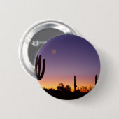 Früher Morgen-Südwestwüsten-Mond-Glühen Button (Vorne & Hinten)