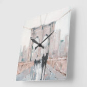 Früher MorgenStroll - New York Quadratische Wanduhr (Winkel)