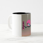 Früher Morgenvogel Zweifarbige Tasse (Vorderseite Links)
