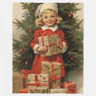 Früher perfekte antike Weihnachtsdecke Fleecedecke