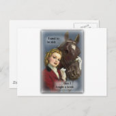 Früher reich, ein Pferd gekauft Postkarte (Vorne/Hinten)