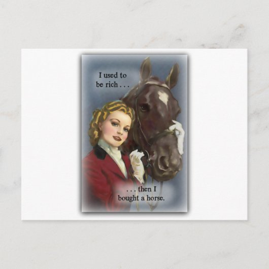 Früher reich, ein Pferd gekauft Postkarte (Vorderseite)