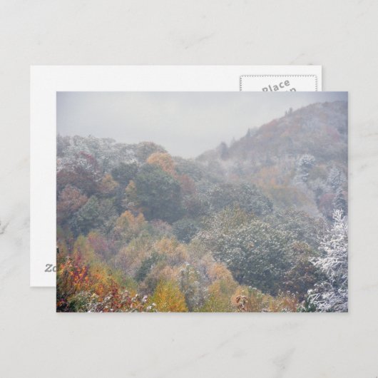 Früher Schnee im Herbst Postkarte (Vorne/Hinten)