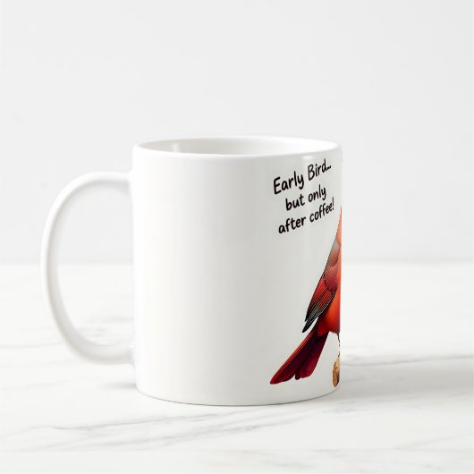 „Früher Vogel" Kaffeetasse (Links)