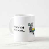Früher Vogel/zweite Maus-TASSE w Mäusegraphik Kaffeetasse (Vorderseite Links)