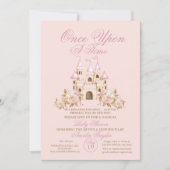 Früher war Prinzessin Baby Girl Dusche Einladung (Vorderseite)